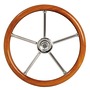 Τιμόνι με κορώνα από ξύλο teak